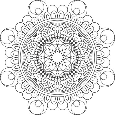 Dairesel Desen Mandala Zentangle Henna Mehndi Dövmesi, Dekorasyon Çemberi Vektörü Çiçek Çiçeği Çiçeği Dekoratif Doğu Biçimli Resim Sayfası Resim Süslemesi