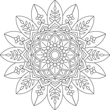 Dairesel Desen Mandala Zentangle Henna Mehndi Dövmesi, Dekorasyon Çemberi Vektörü Çiçek Çiçeği Çiçeği Dekoratif Doğu Biçimli Resim Sayfası Resim Süslemesi