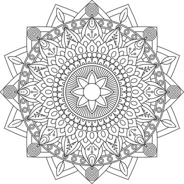 Dairesel Desen Mandala Zentangle Henna Mehndi Dövmesi, Dekorasyon Çemberi Vektörü Çiçek Çiçeği Çiçeği Dekoratif Doğu Biçimli Resim Sayfası Resim Süslemesi