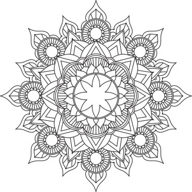 Dairesel Desen Mandala Zentangle Henna Mehndi Dövmesi, Dekorasyon Çemberi Vektörü Çiçek Çiçeği Çiçeği Dekoratif Doğu Biçimli Resim Sayfası Resim Süslemesi