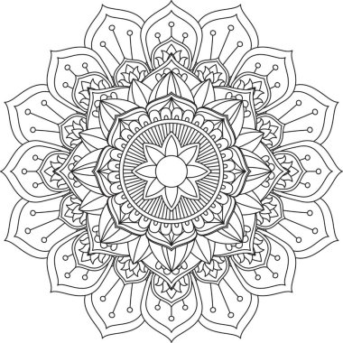 Dairesel Desen Mandala Zentangle Henna Mehndi Dövmesi, Dekorasyon Çemberi Vektörü Çiçek Çiçeği Çiçeği Dekoratif Doğu Biçimli Resim Sayfası Resim Süslemesi