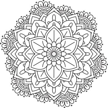 Dairesel Desen Mandala Zentangle Henna Mehndi Dövmesi, Dekorasyon Çemberi Vektörü Çiçek Çiçeği Çiçeği Dekoratif Doğu Biçimli Resim Sayfası Resim Süslemesi