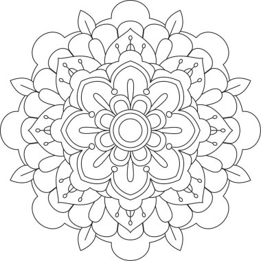 Dairesel Desen Mandala Zentangle Henna Mehndi Dövmesi, Dekorasyon Çemberi Vektörü Çiçek Çiçeği Çiçeği Dekoratif Doğu Biçimli Resim Sayfası Resim Süslemesi