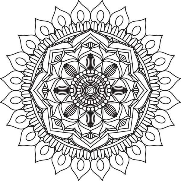 Circulair Patroon Mandala Zentangle Henna Mehndi Tattoo Decoratie Cirkel Vector — Stockvector