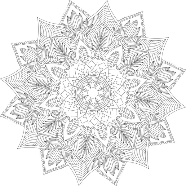 Kruhový Vzor Mandala Zentangle Henna Mehndi Tetování Dekorace Kruh Vektor — Stockový vektor