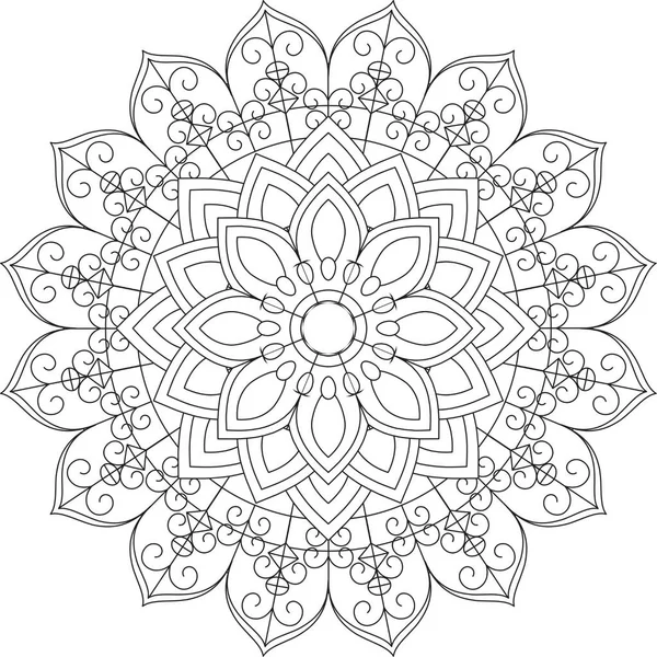 Kreisförmige Muster Mandala Zentangle Henna Mehndi Tätowierung Dekoration Kreis Vektor — Stockvektor