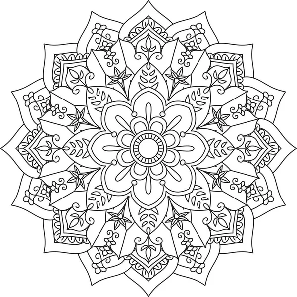 Dairesel Desen Mandala Zentangle Henna Mehndi Dövmesi Dekorasyon Çemberi Vektörü — Stok Vektör