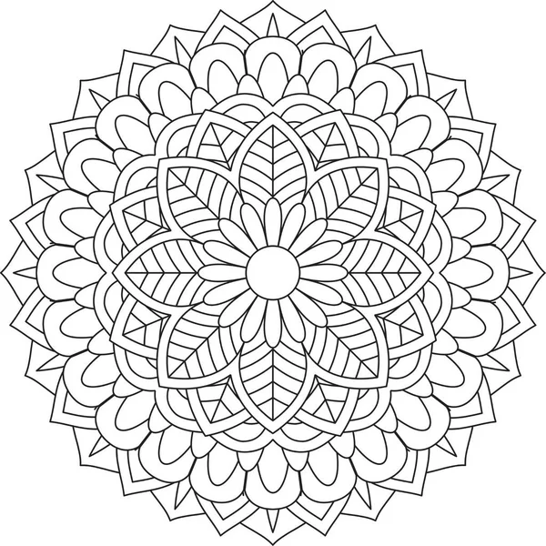 圆形图案曼达拉Zentangle Henna Mehndi Tattoo 装饰圈矢量花花冠装饰东方民族风格书页装饰装饰装饰装饰品 — 图库矢量图片