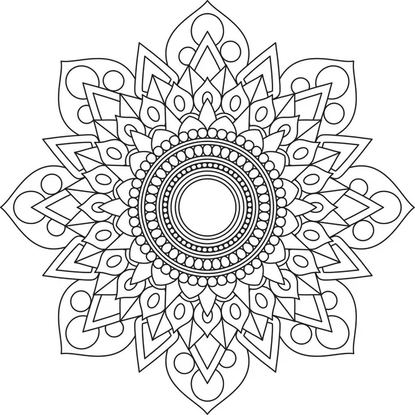 Dairesel Desen Mandala Zentangle Henna Mehndi Dövmesi Dekorasyon Çemberi Vektörü — Stok Vektör