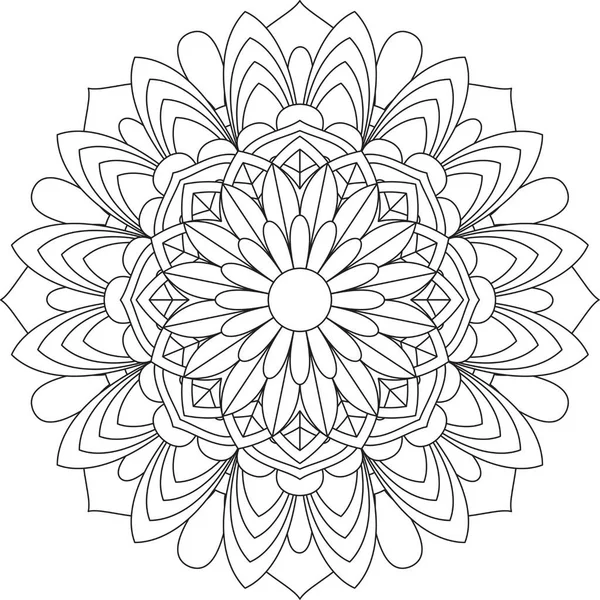 Patrón Circular Mandala Zentangle Henna Mehndi Tatuaje Decoración Círculo Vector — Vector de stock