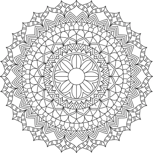 Dairesel Desen Mandala Zentangle Henna Mehndi Dövmesi Dekorasyon Çemberi Vektörü — Stok Vektör