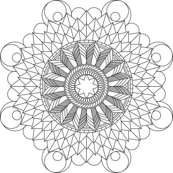 Modèle Circulaire Mandala Zentangle Henna Mehndi Tatouage Décoration Cercle Vecteur — Image vectorielle