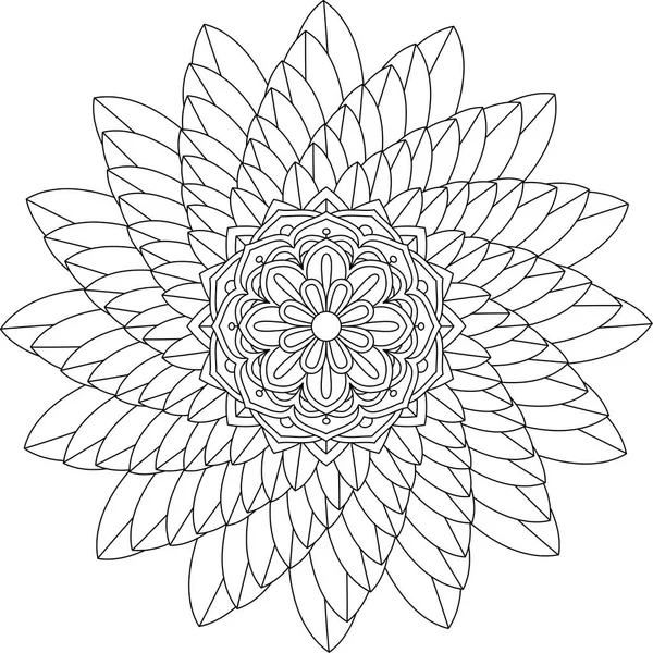 Patrón Circular Mandala Zentangle Henna Mehndi Tatuaje Decoración Círculo Vector — Archivo Imágenes Vectoriales