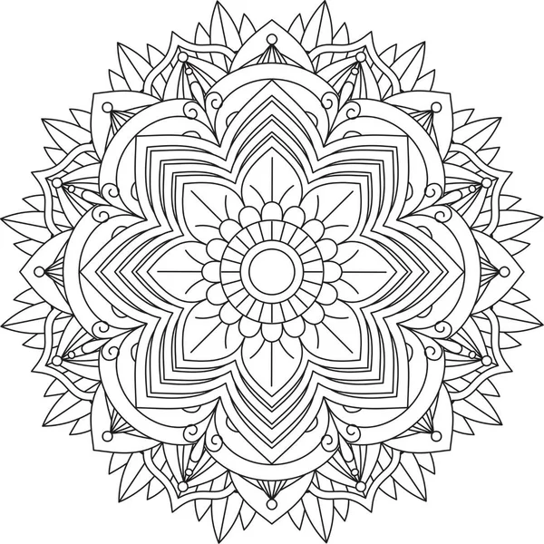 Padrão Circular Mandala Zentangle Henna Mehndi Tatuagem Decoração Círculo Vetor — Vetor de Stock