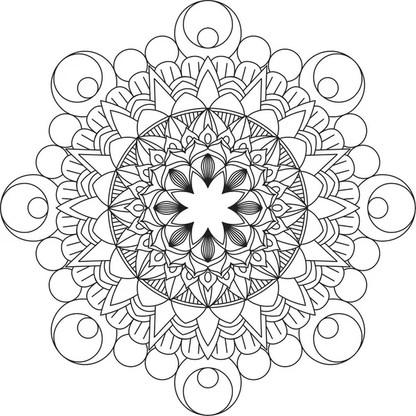 Patrón Circular Mandala Zentangle Henna Mehndi Tatuaje Decoración Círculo Vector — Archivo Imágenes Vectoriales