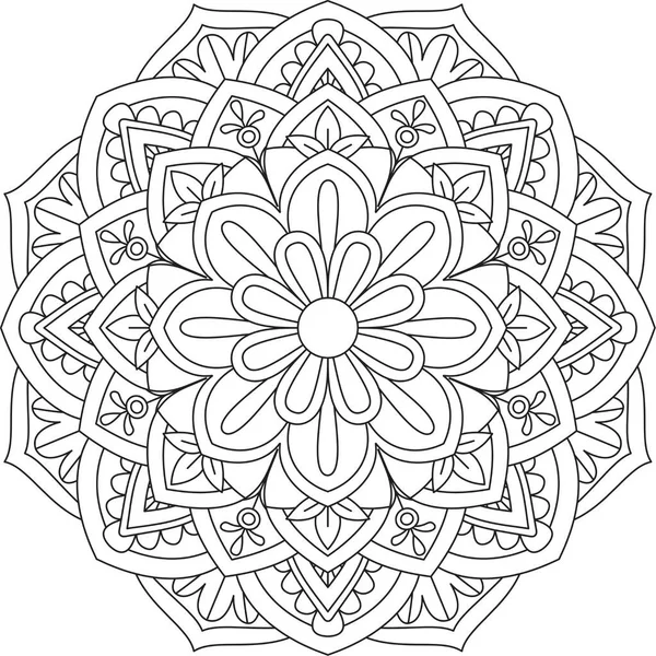 Kreisförmige Muster Mandala Zentangle Henna Mehndi Tätowierung Dekoration Kreis Vektor — Stockvektor