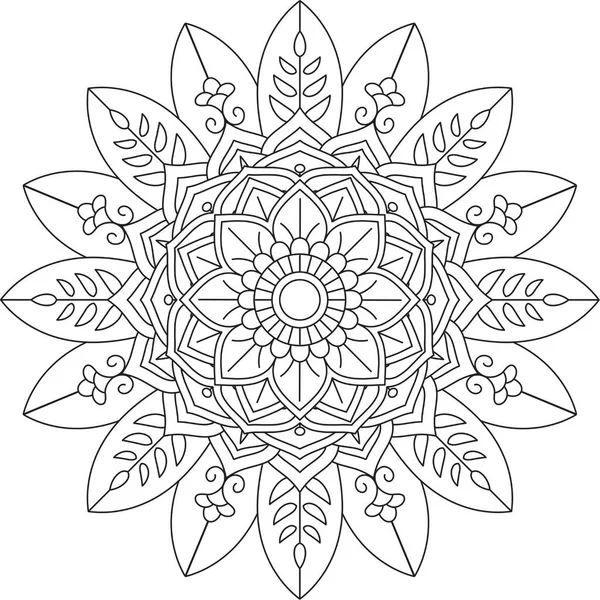 Dairesel Desen Mandala Zentangle Henna Mehndi Dövmesi Dekorasyon Çemberi Vektörü — Stok Vektör