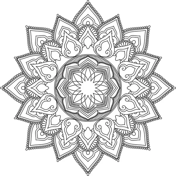 Patrón Circular Mandala Zentangle Henna Mehndi Tatuaje Decoración Círculo Vector — Archivo Imágenes Vectoriales