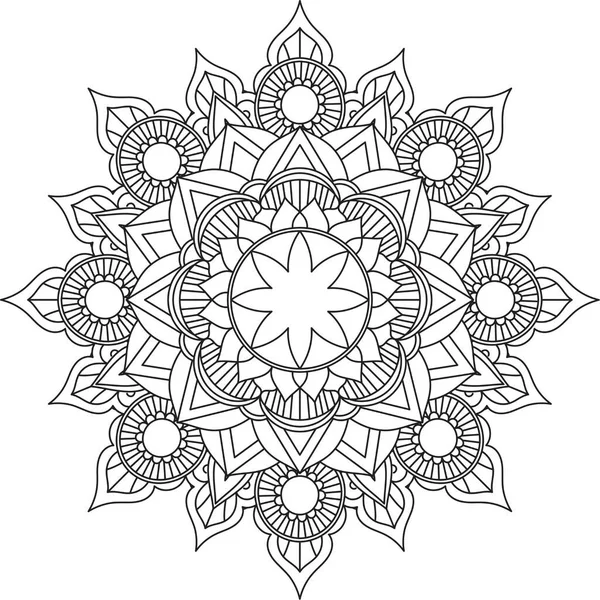 Dairesel Desen Mandala Zentangle Henna Mehndi Dövmesi Dekorasyon Çemberi Vektörü — Stok Vektör