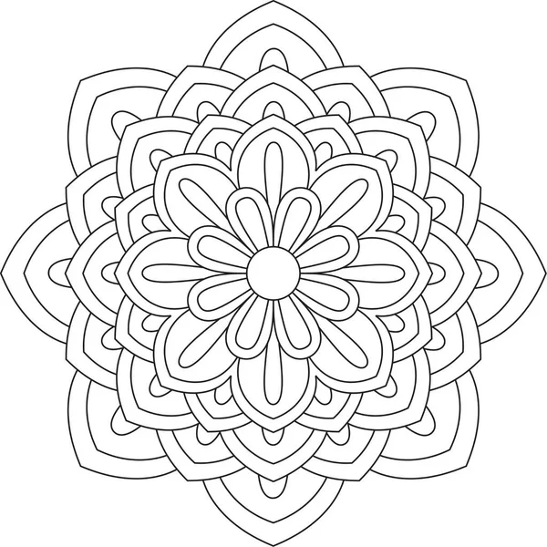 Okrągły Wzór Mandala Zentangle Henna Mehndi Tatuaż Ozdoba Koło Wektor — Wektor stockowy