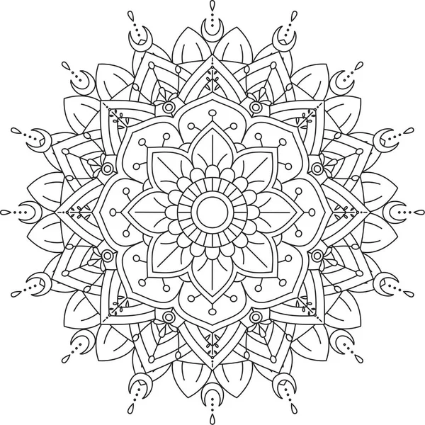 Циркулярный Узор Мандала Zentangle Хенна Mehndi Татуировки Украшение Круга Вектор — стоковый вектор