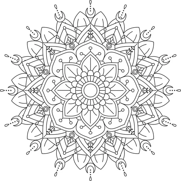 Kreisförmige Muster Mandala Zentangle Henna Mehndi Tätowierung Dekoration Kreis Vektor — Stockvektor