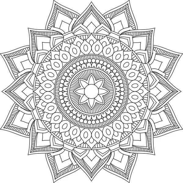 Patrón Circular Mandala Zentangle Henna Mehndi Tatuaje Decoración Círculo Vector — Archivo Imágenes Vectoriales