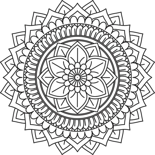 Patrón Circular Mandala Zentangle Henna Mehndi Tatuaje Decoración Círculo Vector — Archivo Imágenes Vectoriales