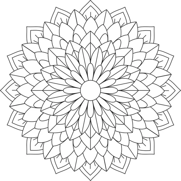 Patrón Circular Mandala Zentangle Henna Mehndi Tatuaje Decoración Círculo Vector — Vector de stock