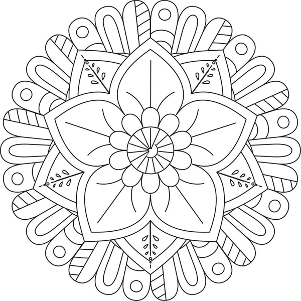 Patrón Circular Mandala Zentangle Henna Mehndi Tatuaje Decoración Círculo Vector — Vector de stock