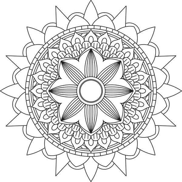 Padrão Circular Mandala Zentangle Henna Mehndi Tatuagem Decoração Círculo Vetor — Vetor de Stock