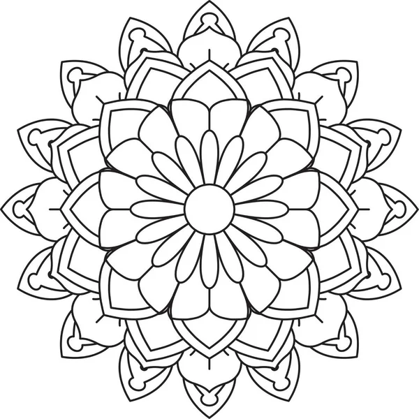 Padrão Circular Mandala Zentangle Henna Mehndi Tatuagem Decoração Círculo Vetor — Vetor de Stock