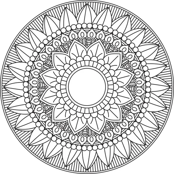 Patrón Circular Mandala Zentangle Henna Mehndi Tatuaje Decoración Círculo Vector — Archivo Imágenes Vectoriales