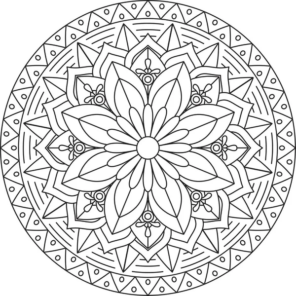 Modèle Circulaire Mandala Zentangle Henna Mehndi Tatouage Décoration Cercle Vecteur — Image vectorielle