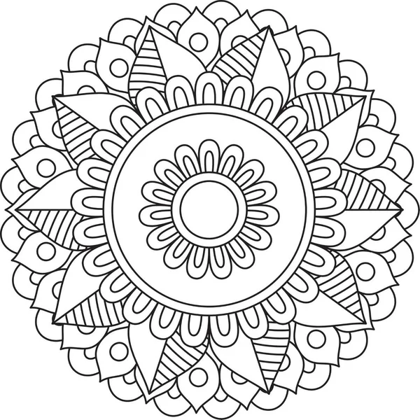 Kreisförmige Muster Mandala Zentangle Henna Mehndi Tätowierung Dekoration Kreis Vektor — Stockvektor