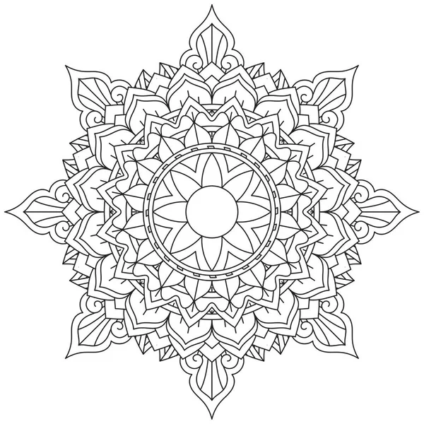 Dairesel Desen Mandala Zentangle Henna Mehndi Dövmesi Dekorasyon Çemberi Vektörü — Stok Vektör
