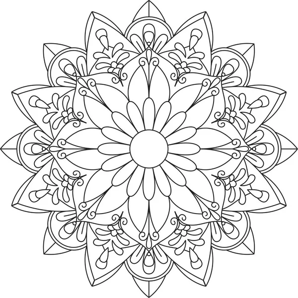 Circulair Patroon Mandala Zentangle Henna Mehndi Tattoo Decoratie Cirkel Vector — Stockvector