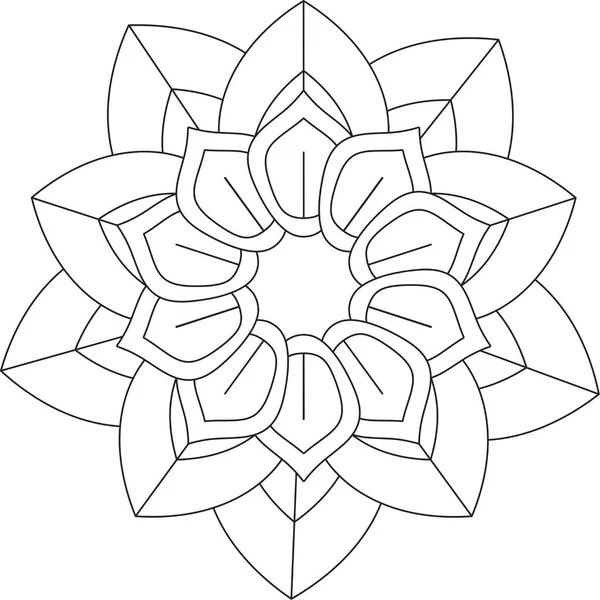 Patrón Circular Mandala Zentangle Henna Mehndi Tatuaje Decoración Círculo Vector — Vector de stock