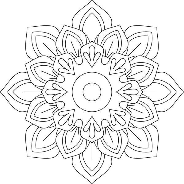 Kruhový Vzor Mandala Zentangle Henna Mehndi Tetování Dekorace Kruh Vektor — Stockový vektor