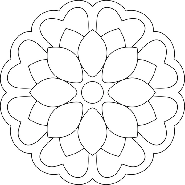 Körkörös Minta Mandala Zentangle Henna Mehndi Tetoválás Dekoráció Kör Vektor — Stock Vector