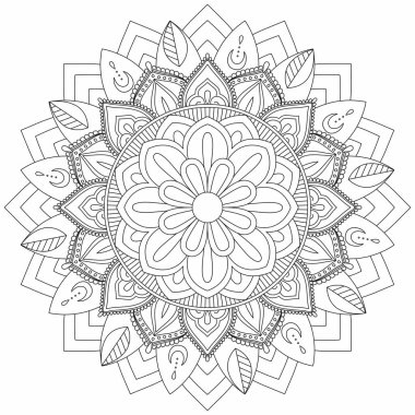Dairesel Desen Mandala Zentangle Henna Mehndi Dövmesi, Dekorasyon Çemberi Vektörü Çiçek Çiçeği Çiçeği Dekoratif Doğu Biçimli Resim Sayfası Resim Süslemesi