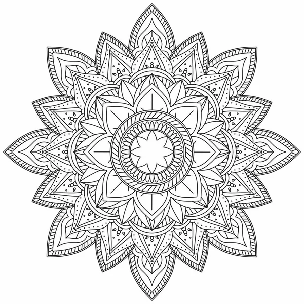 Patrón Circular Mandala Zentangle Henna Mehndi Tatuaje Decoración Círculo Vector — Archivo Imágenes Vectoriales