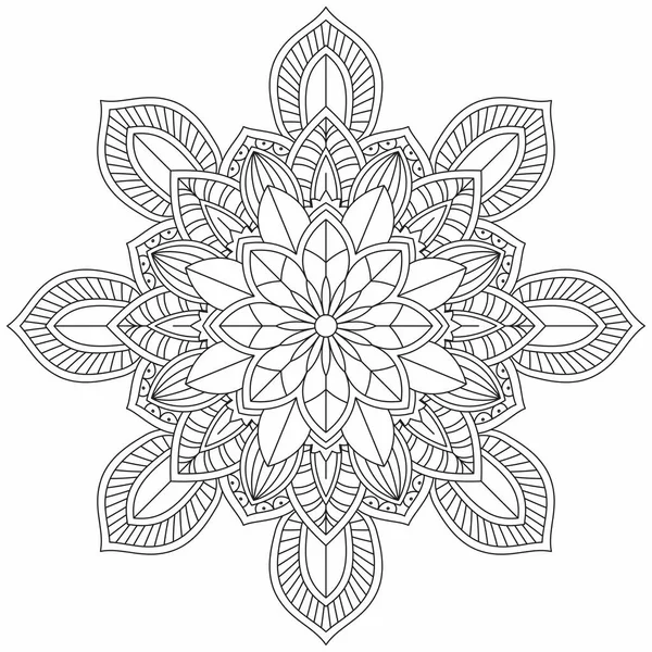 Patrón Circular Mandala Zentangle Henna Mehndi Tatuaje Decoración Círculo Vector — Archivo Imágenes Vectoriales