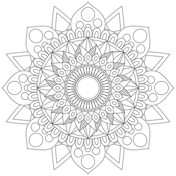 Patrón Circular Mandala Zentangle Henna Mehndi Tatuaje Decoración Círculo Vector — Archivo Imágenes Vectoriales