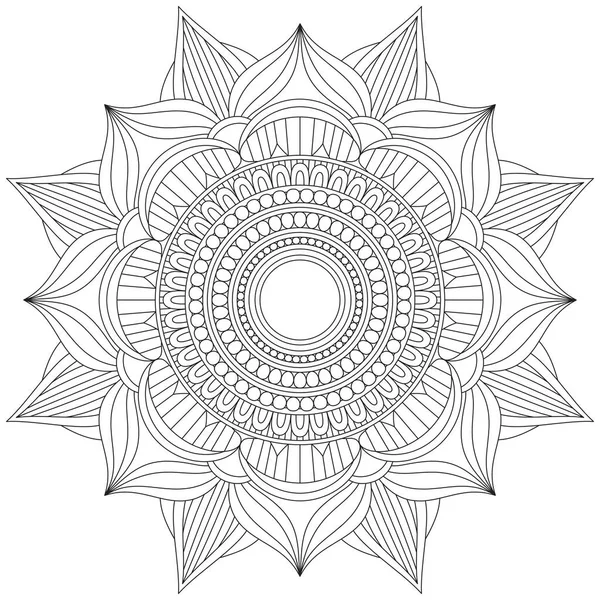 Patrón Circular Mandala Zentangle Henna Mehndi Tatuaje Decoración Círculo Vector — Archivo Imágenes Vectoriales