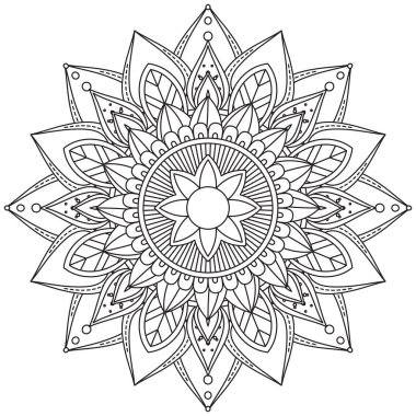 Dairesel Desen Mandala Zentangle Henna Mehndi Dövmesi, Dekorasyon Çemberi Vektörü Çiçek Çiçeği Çiçeği Dekoratif Doğu Biçimli Resim Sayfası Resim Süslemesi