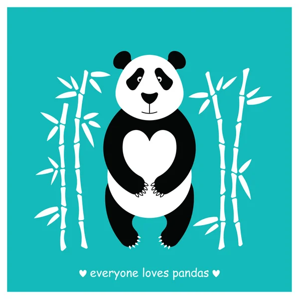 Pandas lieben 2 — Stockvektor