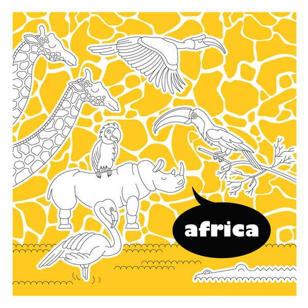 Afrikanische Tiere 5 — Stockvektor