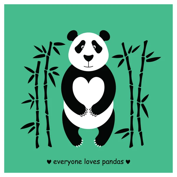 Pandas lieben 6 — Stockvektor