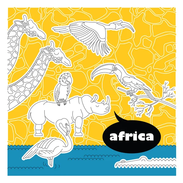 Afrikanische Tiere 4 — Stockvektor